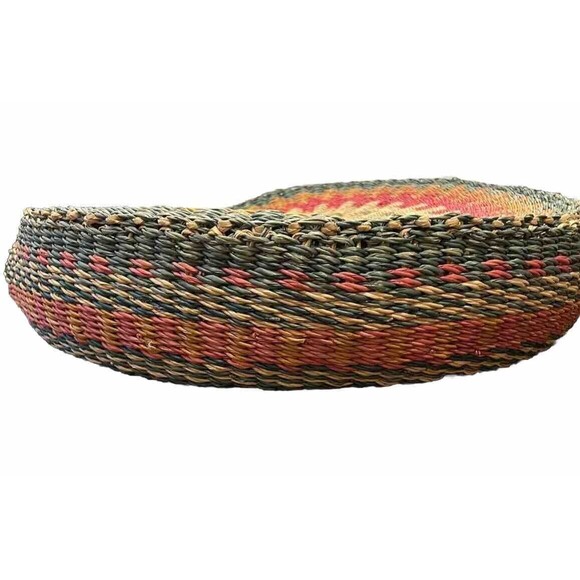 Brilliant colours in our beautiful hand woven elephant grass  Nena & Co Ghana Hand Crafted Hand Dyed Elephant Grass Rattan Hobo Bag Multicolor
